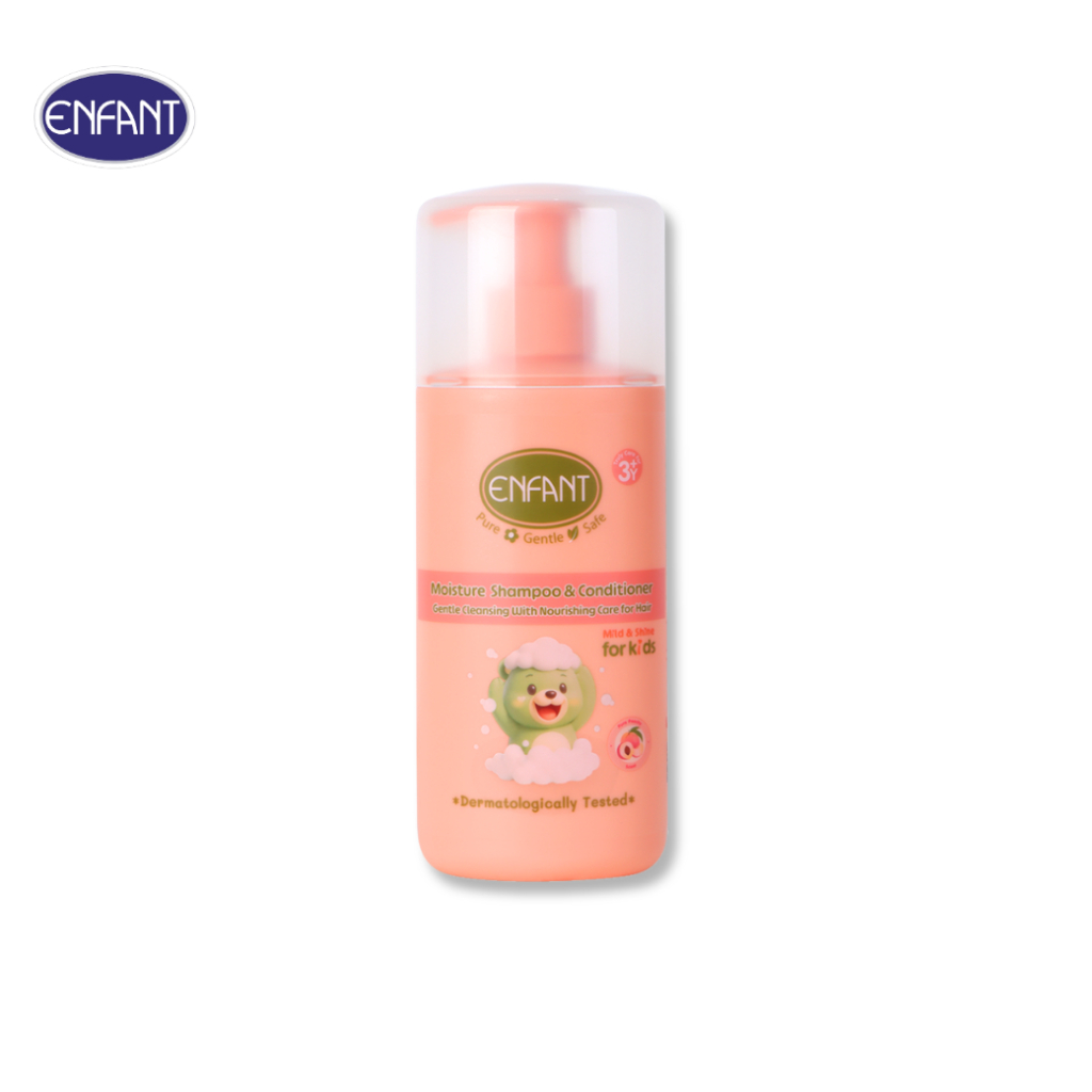 ENFANT (อองฟองต์) Mild & Shine Moisture Shampoo & Conditioner แชมพูพร้อมคอนดิชั่นเนอร์ สำหรับเด็ก 3 ปีขึ้นไป 300ml.