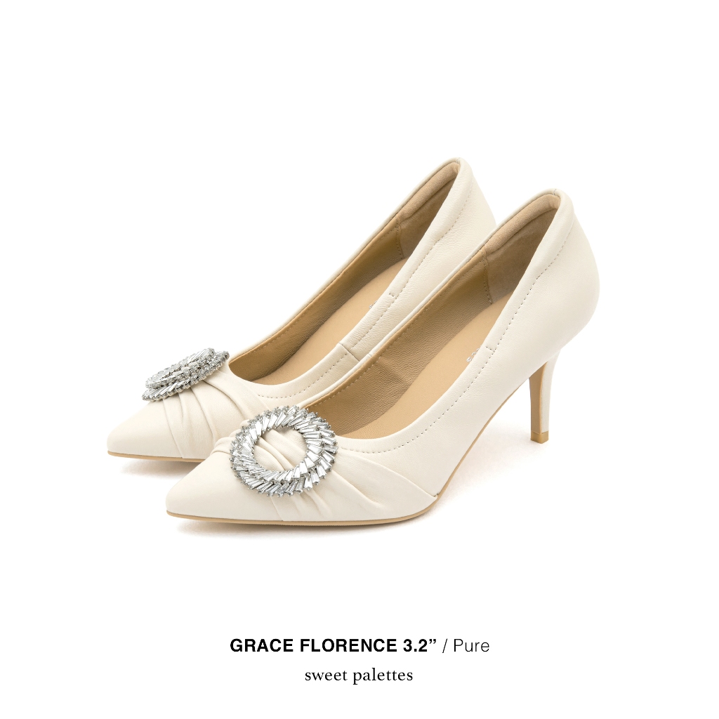 Sweet Palettes รองเท้าหนังแกะ Grace Florence 3.2 inch Pure