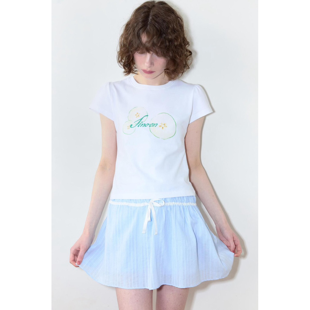 SINOON เสื้อแขนสั้นทรงครอป