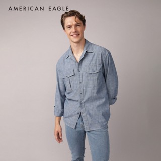 American Eagle Relaxed Fit Denim Shirt เสื้อเชิ้ต ผู้ชาย รีแ…