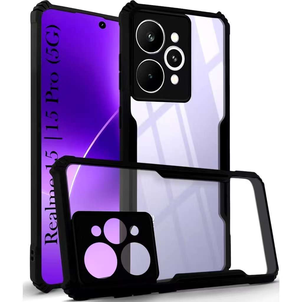 Realme 15T 5G/Realme 15 5G/Realme 15 Pro 5Gเคสกันกระแทกขอบสีหลังใสrealme 15T 5G/realme 15 Pro 5G/rea
