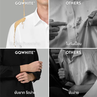 GQWhite™ Shirt Westminster Light Gray เสื้อเชิ้ตผ้าสะท้อนน้ำ เนื้อผ้ายับยาก รีดง่าย สีเทาอ่อน