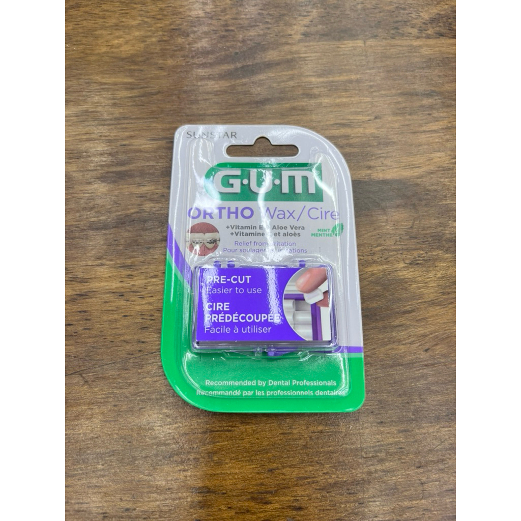 G U M ortho wax/cire กัม ออร์โธ แวกซ์ GUM ผลิตภัณฑ์ดูแลช่องปากที่ผลิต "ขี้ผึ้งจัดฟัน" (GUM Ortho Wax