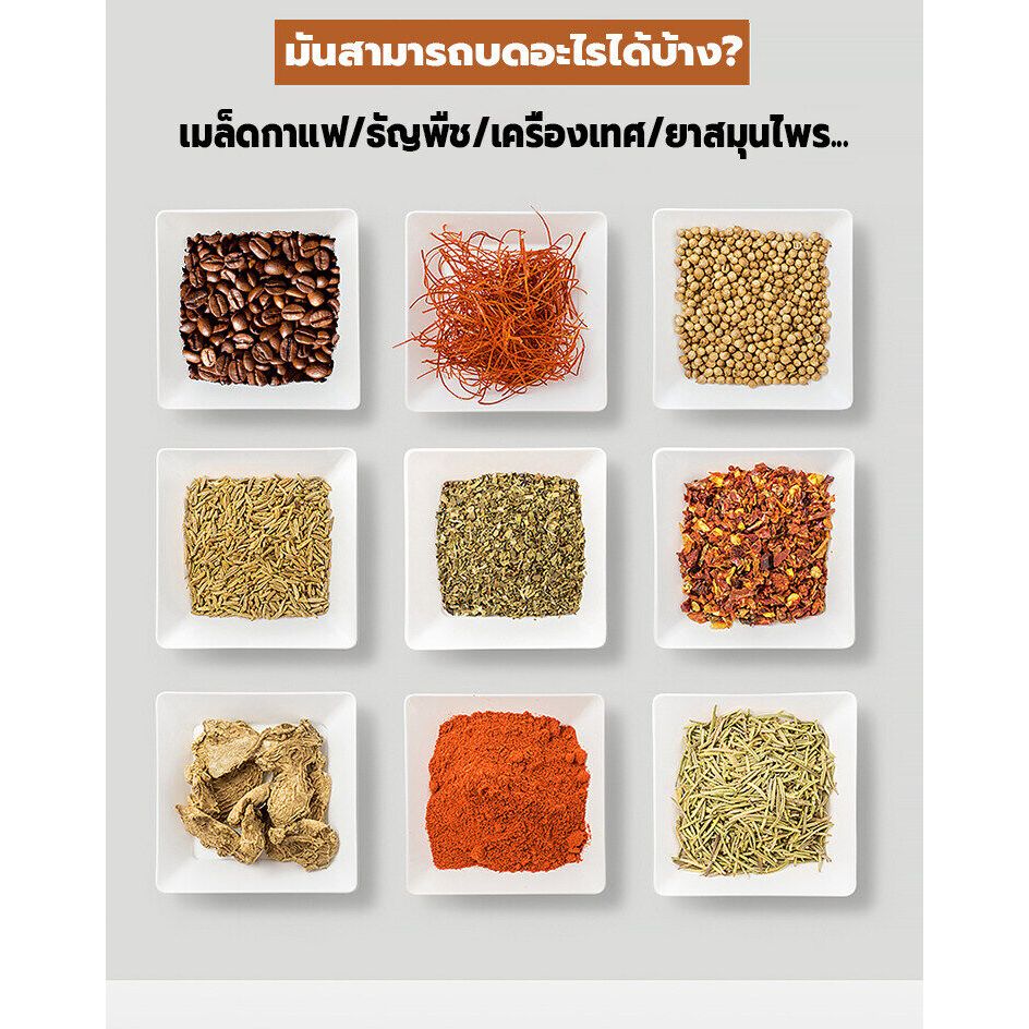 【ของแท้100%】Alexd เครื่องบดอาหาร ใบมีดคม6ใบ เครื่องบด ความจุขใหญ่ 600ml 1วิบดเป็นผง เครื่องปั่นพริก ที่บดพริก - รูปที่ 7