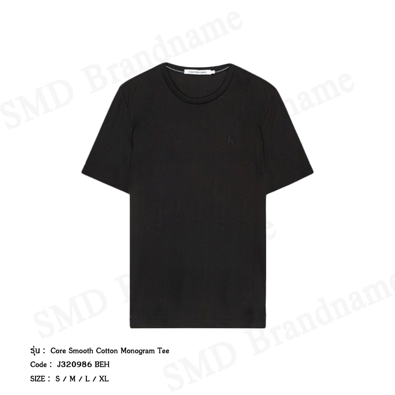 Calvin Klein เสื้อยืดคอกลม รุ่น Core Smooth Cotton Monogram Tee Code: J320986 BEH