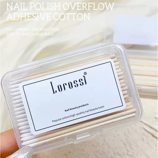 แท่งไม้พันสำลี 2 ตัวเลือก LORROSSI●KANIU สำหรับเช็ดขอบเล็บ ยาว 7●10 ซม. บรรจุกล่อง พร้อมส่ง