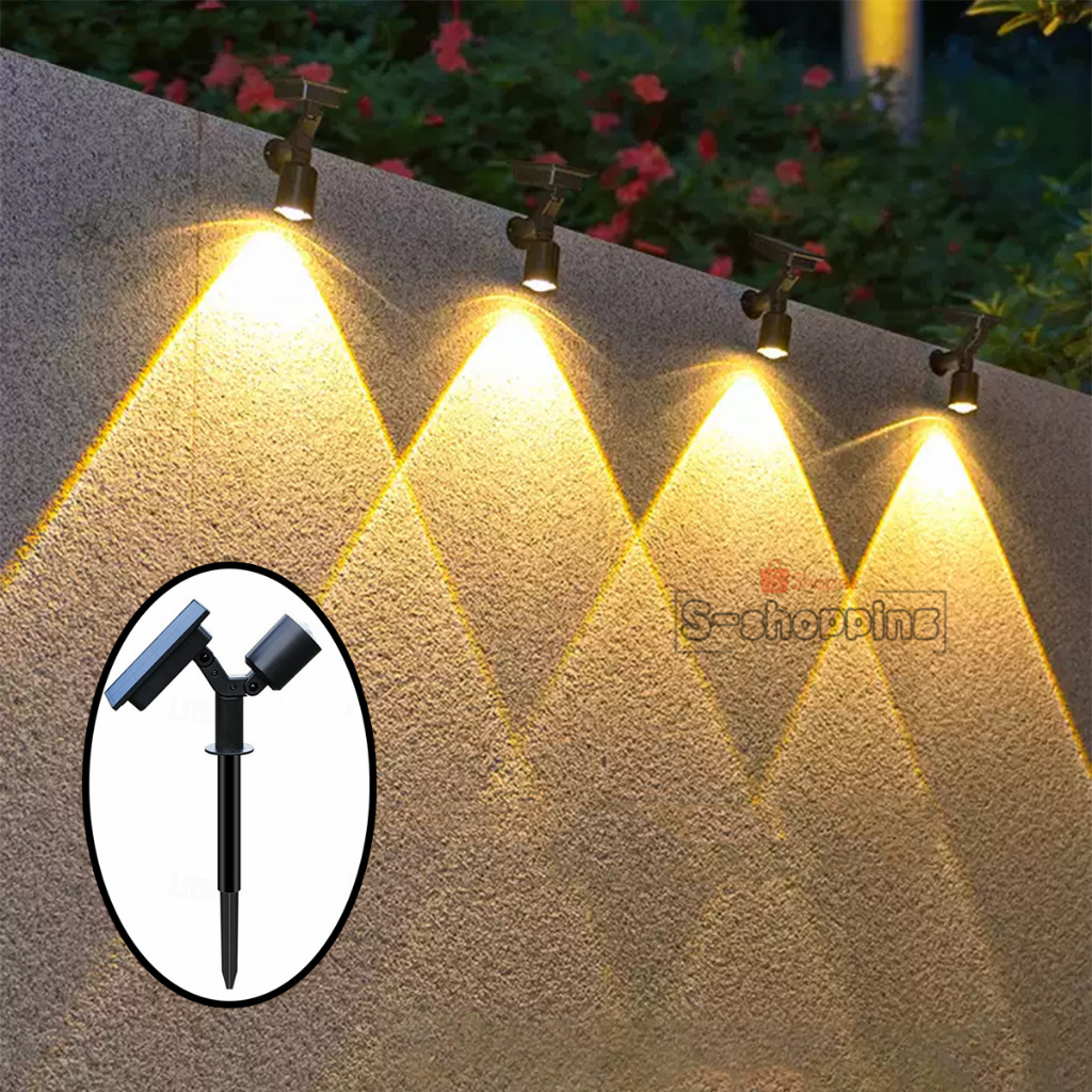 (1PCS）SL-207 ไฟเหลือง โคมไฟตกแต่ง ไฟติดผนัง ไฟโซล่าเซลล์ ไฟปักสนาม Solar LAWN light 1 LED ไฟทางเดิน