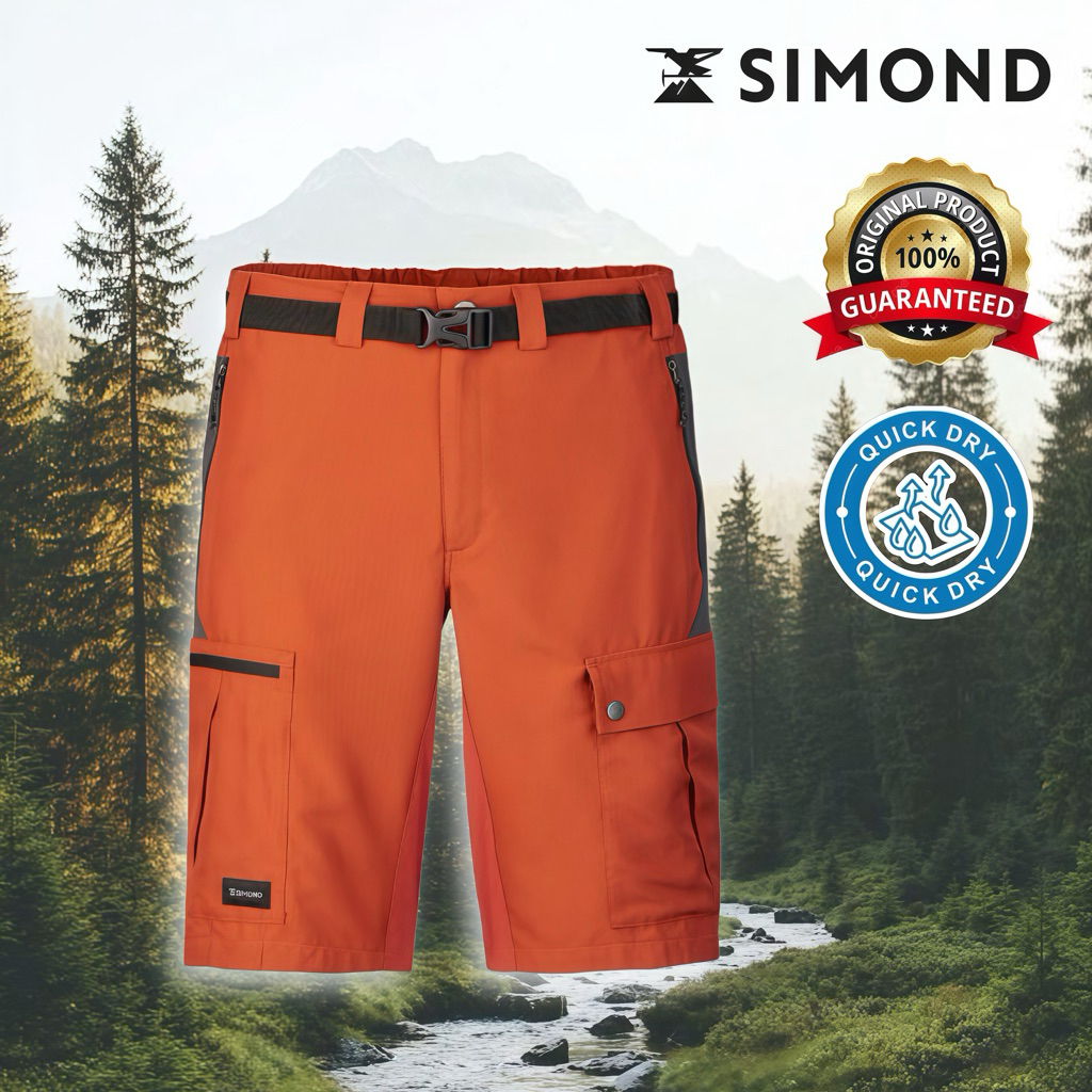 กางเกงเดินป่าขาสั้นสำหรับผู้ชาย รุ่น MT500 (สีส้ม) FORCLAZ/SIMOND