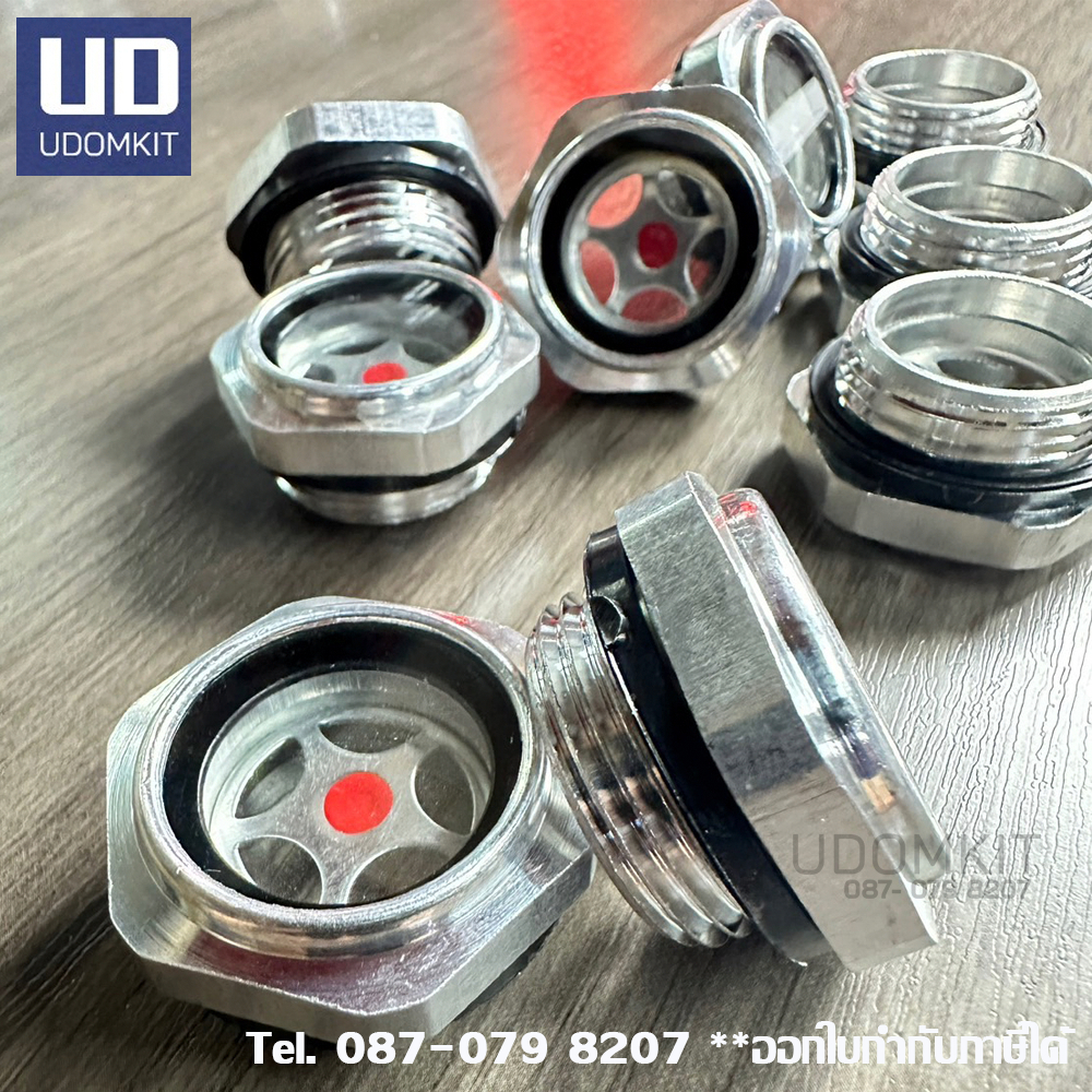 อลูมิเนียม ตาแมวดูระดับน้ำมัน  อะไหล่ปั๊มลม ขนาด 1/4,  3/8, 1/2, 3/4 นิ้ว