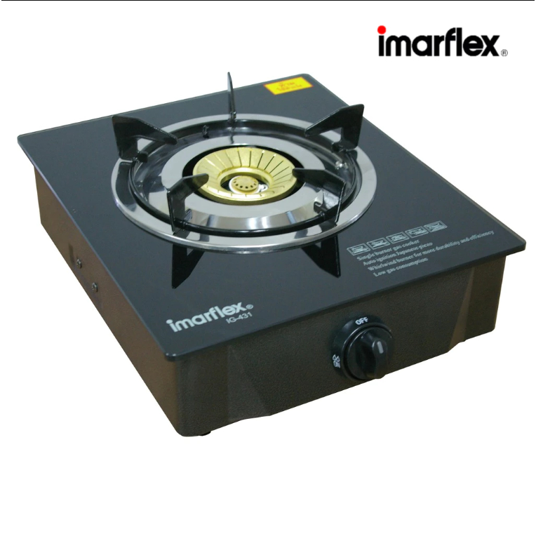IMARFLEX เตาแก๊สหัวเดี่ยวหน้ากระจก รุ่น IG-431 หัวทองเหลือง 1 หัวเตา เตาแก๊ส หัวเดี่ยว หน้ากระจก ราคา ถูกที่สุด ดีลบีเคเค แกลเลอรีภาพที่ 5