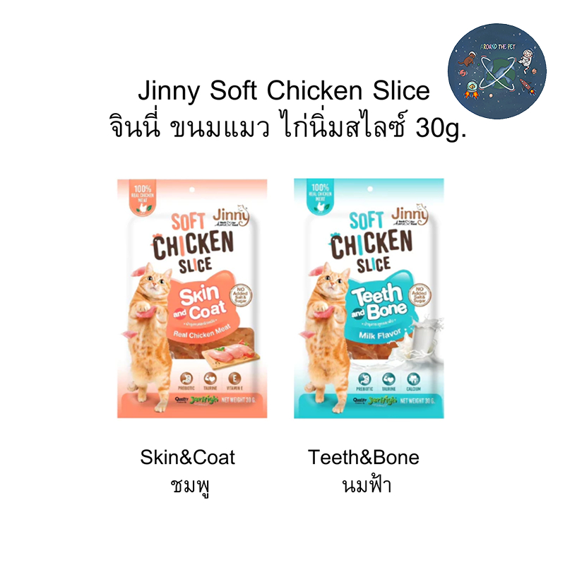 ขนมแมว Jinny Soft Chicken Slice ขนาด 30 g