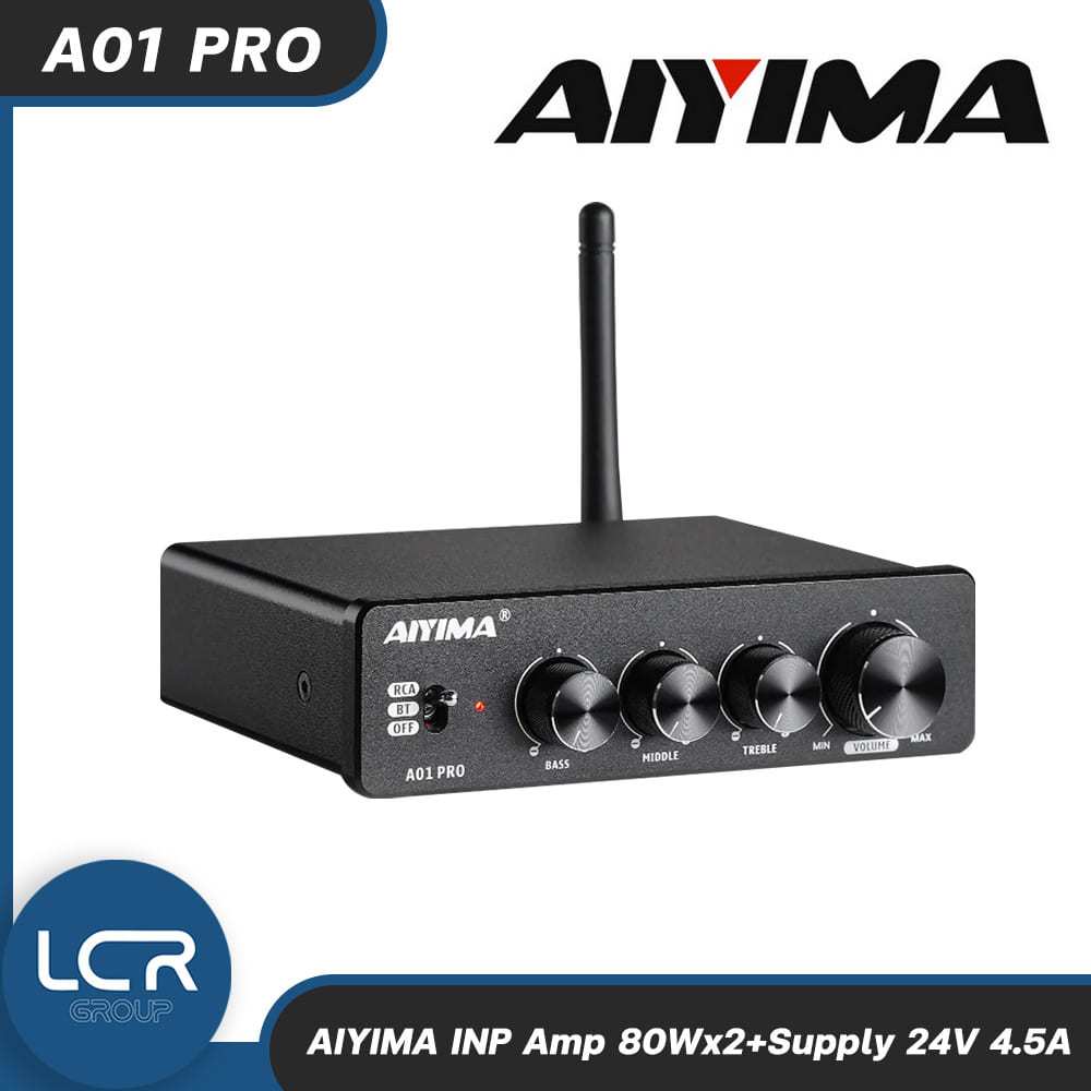 AIYIMA INP Amp A01 PRO 80Wx2+Supply 24V 4.5A Power Amplifier กำลังขับ 80W ×2 (ที่โหลด 4Ω) Bluetooth 