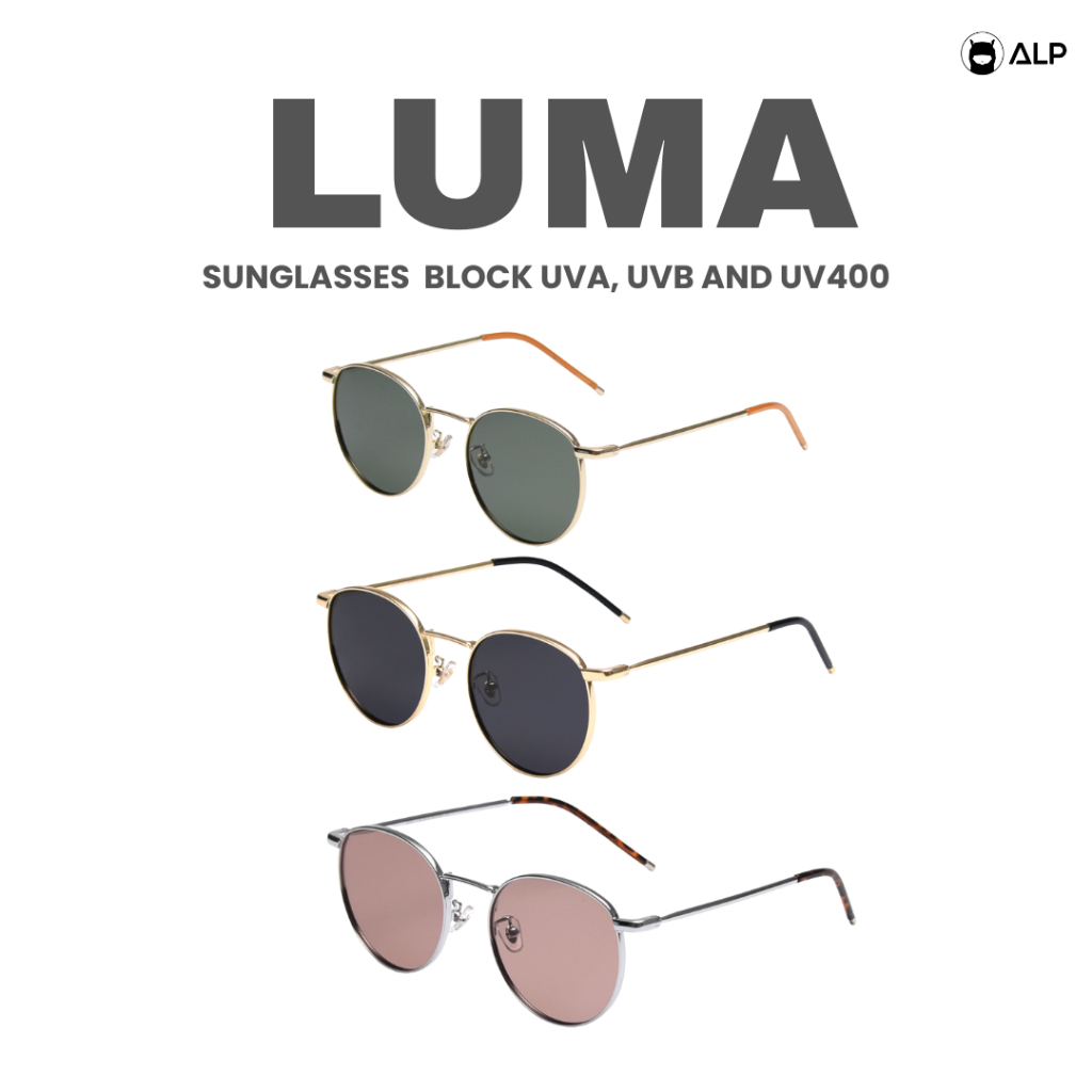 ALP แว่นกันแดด ทรงกลม รุ่น LUMA Sunglasses กรองแสงสีฟ้า ป้องกันรังสี UV,UVA,UVB400 SN0103