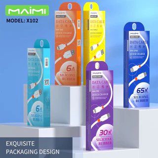 Maimi รุ่น X102 สายชาร์จ 6A Quick chargeing data cable สาย Silicone ไม่หักง่าย ไม่พันกัน ใช้งานทนทาน