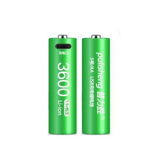 แท้ 100% 4ก้อน ถ่านชาร์จ AA / AAA 1.5V USB 3600mAh แถมสายชาร์จให้ แบตเตอรี่ Rechargeable lithium Li-ion Battery