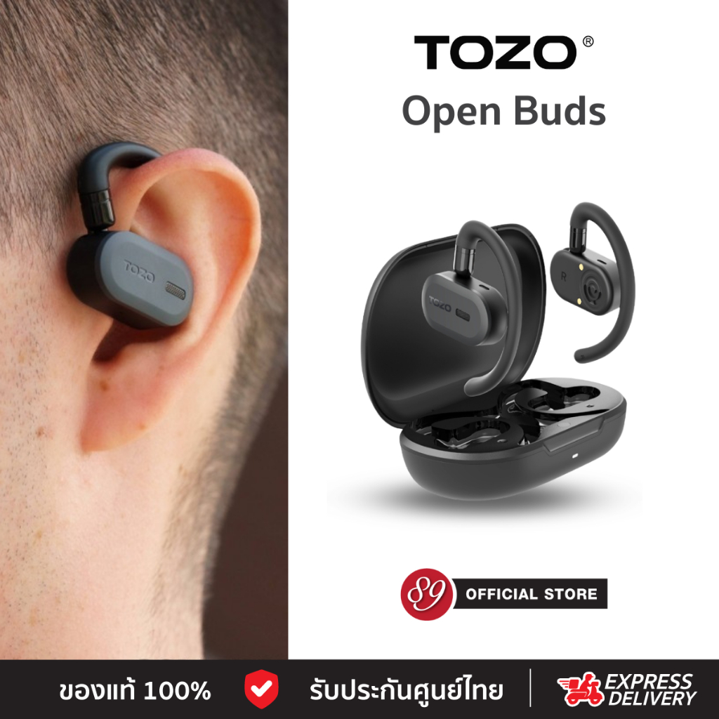 🇹🇭ประกันศูนย์ไทย TOZO Open Buds หูฟังบลูทูธ หูฟังไร้สาย หูฟังออกกำลังกาย True Wireless Bluetooth 5.3