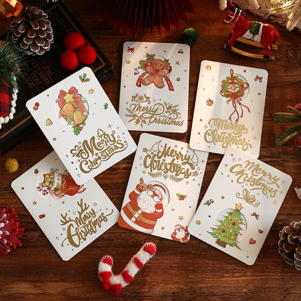 (แบบXM23) การ์ดอวยพร แบบพับ การ์ดคริสมาสต์ ปีใหม่ Christmas Card  New Year Card การ์ดอวยพรปีใหม่ลายสวย ราคาถูก