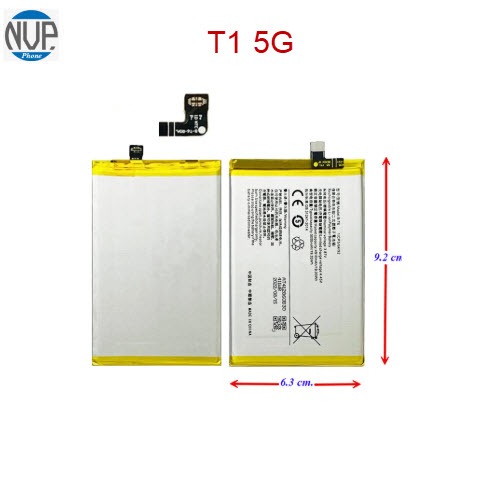แบตเตอรี่ Vivo T1 5G,V2141,V2157(B-T6) 6.3x9.2 cm.5000 mAh.