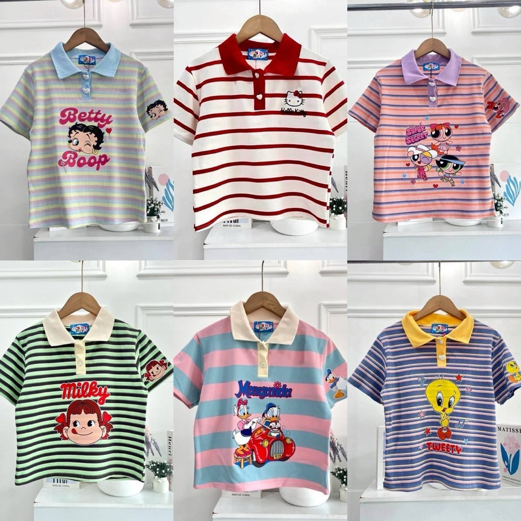 SIS.ON | พร้อมส่ง เสื้อยืด คอปก เบบี้ที BABYTEE รวมลายการ์ตูน IMD