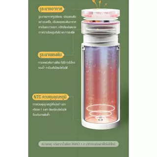 กาต้มน้ำไฟฟ้าแบบพกพา 500ml ถ้วยความร้อนต้มขวดน้ำสำหรับการเดินทางควบคุมอุณหภูมิสมาร์ทน้ำ กระติกน้ำร้อน กาต้มน้ำพกพา