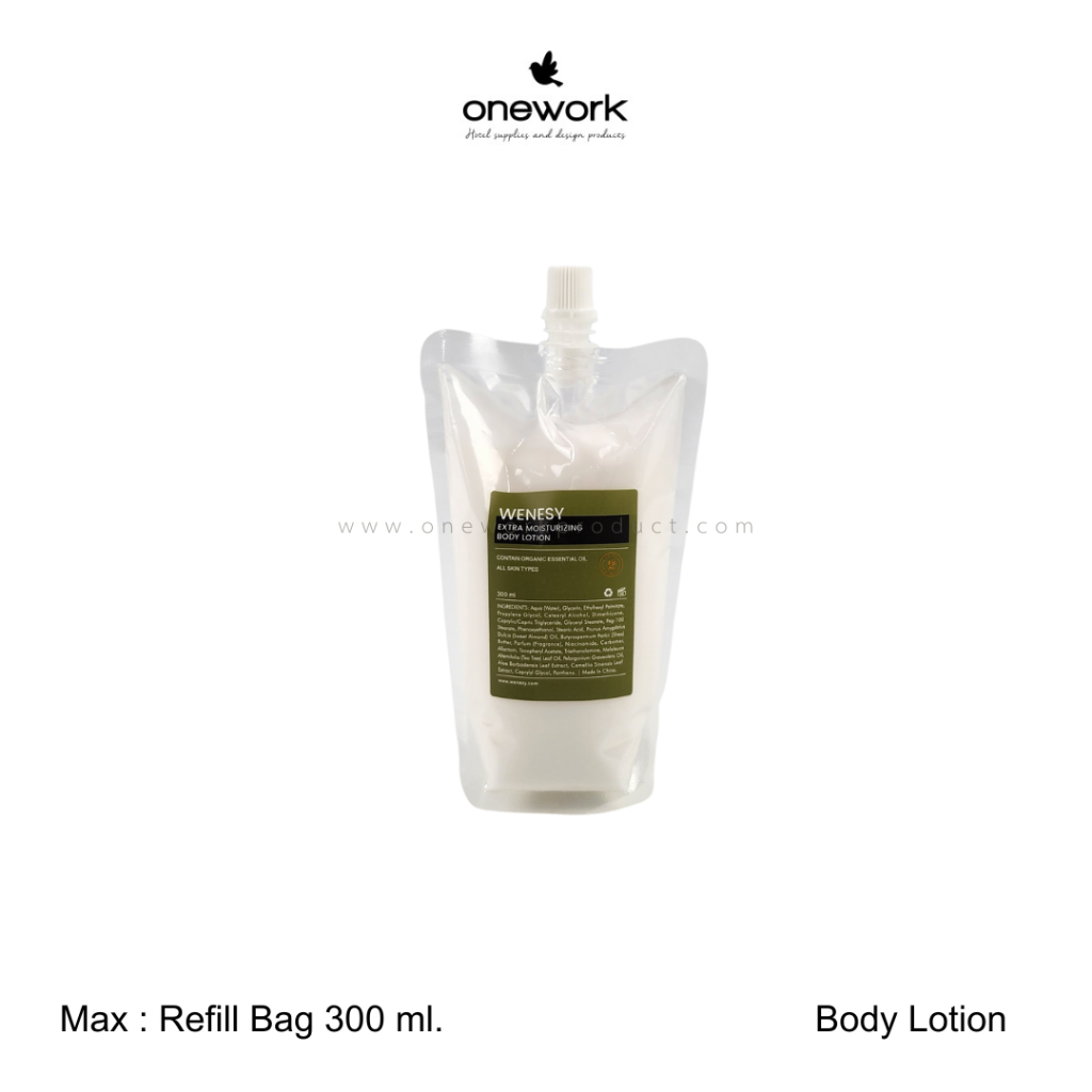 วันเวิร์ค รีฟิล 300 ml. รุ่นแม็กซ์ ถุงเติมของใช้โรงแรม โรงพยาบาล Onework Max Refill Bag 300 ml.