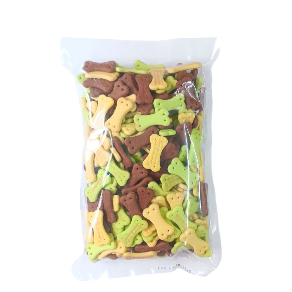 ขนมสุนัข Brockoro ขนมปังบิสกิตรูปกระดูก และ รูปกระดุมคละรส หอมกรอบอร่อย