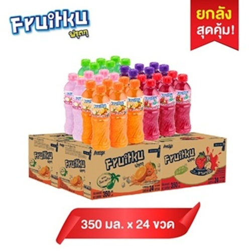 Deedo ฟรุตกุ น้ำผลไม้ 20% ผสมวุ้นมะพร้าว  350 ml. ( แบบยกลัง 24 ขวด/ลัง)