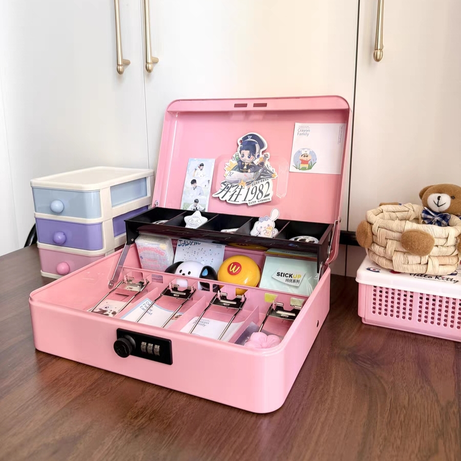 Cash Box​ ลิ้นชักเก็บเงิน กล่องใส่ตัง ตู้เซฟแบบพกพา กล่องเก็บเงินสดขนาดเล็ก คละสี กล่องเก็บเงินล็อคกุญแจ เซฟหิ้ว - รูปที่ 4