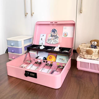 Cash Box​ ลิ้นชักเก็บเงิน กล่องใส่ตัง ตู้เซฟแบบพกพา กล่องเก็บเงินสดขนาดเล็ก คละสี กล่องเก็บเงินล็อคกุญแจ เซฟหิ้ว