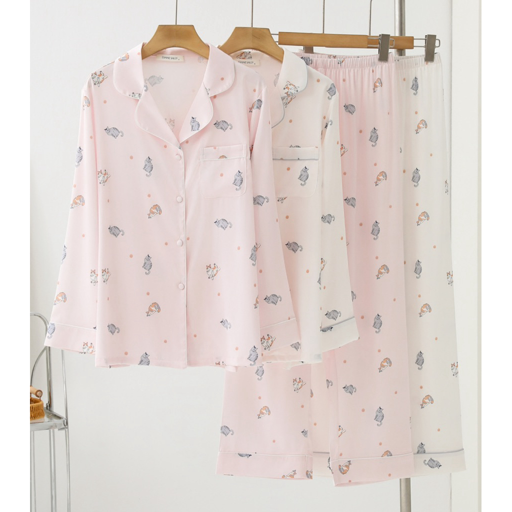 ชุดนอนผ้า Silk Satin พรีเมี่ยม (Diane Sally)