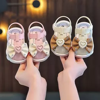 Babyonline(X070)2A1-OF1 (ส่งด่วน1วัน)รองเท้าแตะรัดส้นยางPVCสำหรับเด็กผู้หญิง ที่ติดตีนตุ๊กแก กันน้ำได้