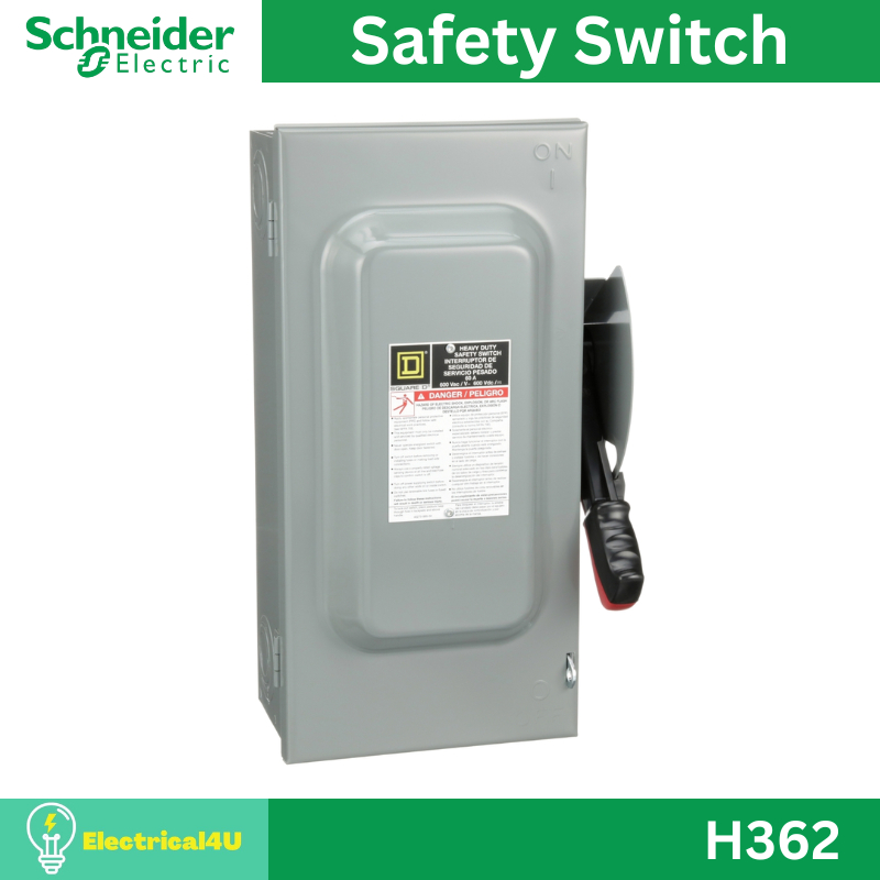 Schneider Electric H362 เซฟตี้ สวิตซ์ แบบติดตั้งฟิวส์ได้ สำหรับใช้ภายในอาคาร 60A 3เฟส 600V