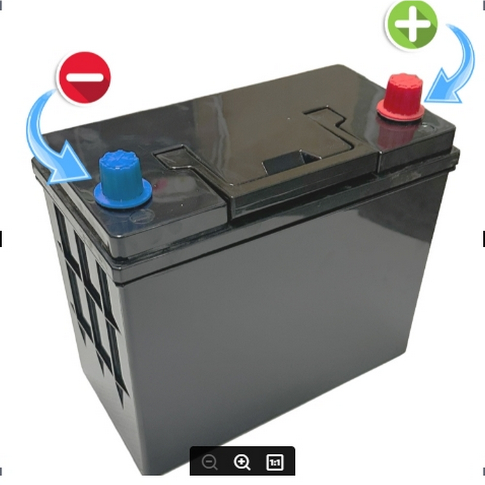 Battery Box กล่องเปล่า Diy ใส่แบตลิเธียม Lifepo 4 แบต 22 Ah.ZTT 43184 ขั้วลอย  ขั้ว + (สีแดง) เป็น L