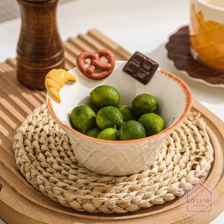 NEW 🍯 เซตจานชาม Sweet Bread Bakery ลายขนมปัง เข้าไมโครเวฟได้ สำหรับสายโฮมคาเฟ่ ใช้แต่งโต๊ะอาหาร Lassie Decor 🍞