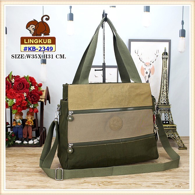 กระเป๋าทรงถือ มีสะพายสายยาวปรับสั้นยาวได้ KB-2349 ยี่ห้อ LINGKUB #มีเก็บปลายทาง