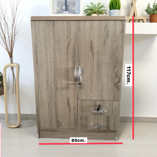 ตู้เสื้อผ้า80ทึบเตี้ย มีลิ้นชัก ประกอบเรียบร้อยพร้อมใช้งาน