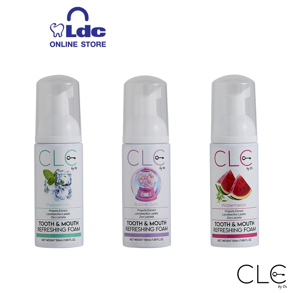 Tooth & Mouth Refreshing Foam มูสทำความสะอาดช่องปากและฟัน CLE by D1 (คลีบายดีวัน) [Peppermint, Bubble Gum, Watermelon]