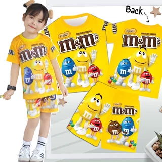 ชุดเด็กฮิตๆ ลายขนม เสื้อแขนสั้น กางเกงขาสั้น ผ้าไมโคร พิมพ์ลายทั้งชุด