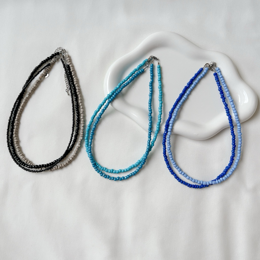 สร้อยคอผู้ชาย 18 นิ้ว Men’s Necklace สร้อยยาว สร้อยลูกปัด ลูกปัดเม็ดทราย Tinypearlxoxo N1492