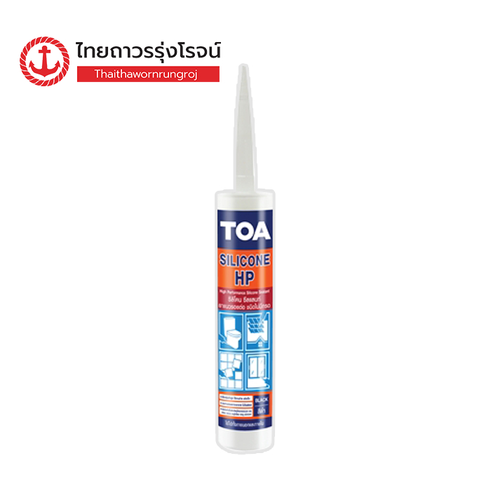 TOA HP ซิลิโคน ซีลแลนท์ เอชพี ยาแนว กันรั่ว กันซึม ชนิดไม่มีกรด 280ml |หลอด| ทีโอเอ ขาว / ดำ / ใส / เทา TTR Store