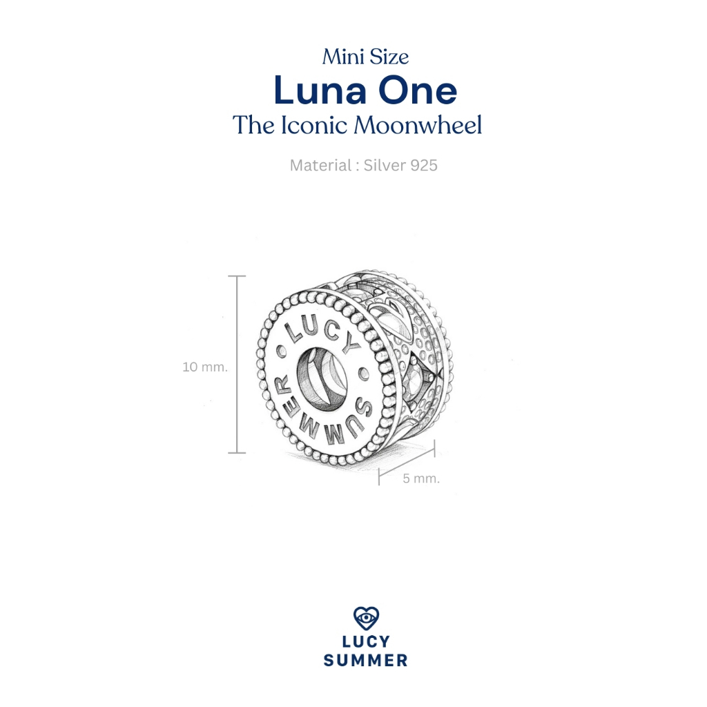 LUCYSUMMER สร้อยคอ Mini พร้อมจี้วงล้อ พลอยแท้ รุ่น LUNA ONE Necklace - Mini Size ตัวเรือนเงินแท้ พลอยแท้ รูปที่ 8