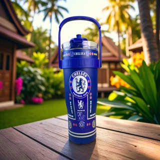กระบอกน้ำเก็บความเย็น ขนาด1200 ml ใหญ่จุใจ ทีมฟุตบอลลายแน่นๆๆ มาพร้อมหูหิ้ว เก็บความเย้น 8-16 ชั่วโมง พร้อมส่ง