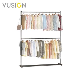 [ของขวัญฟรี] Vusign ราวเหล็กแขวนผ้า 2ชั้น ราวแขวนเสื้อผ้า รั…