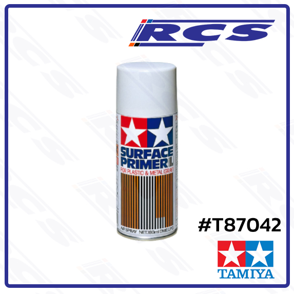 TAMIYA 87042 SURFACE PRIMER L FOR PLASTIC & METAL (GRAY) 180ml สีสเปรย์รองพื้นโม