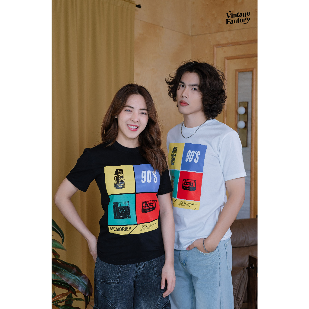 (พร้อมส่ง) เสื้อยืด 90’S SQUARE - ผ้า Cotton100%