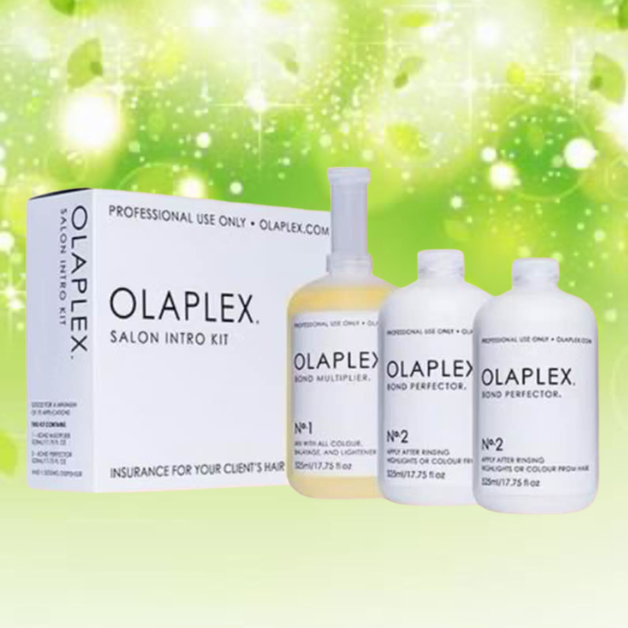 OLAPLEX SALON KIT NO.1 525 ML. 1 ขวด + NO.2 525 ML. 2 ขวด เชื่อมบอนด์ผมให้แข็งแรง กลับมาสุขภาพแข็งแร