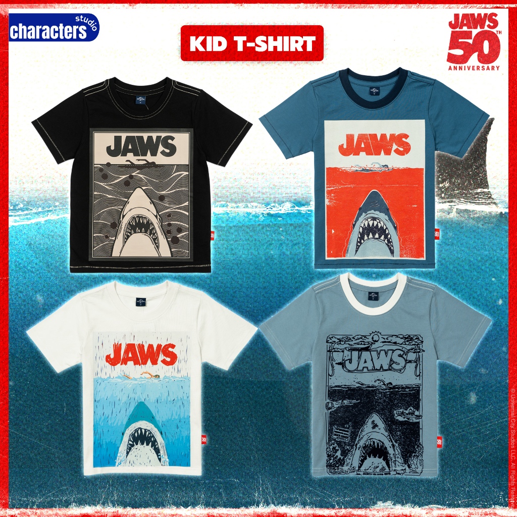 Universal Studios  เสื้อยืดเด็ก ลายจอว์ส 5-11 ขวบ ผ้าCotton 100% สินค้าลิขสิทธิ์แท้ Characters Studio