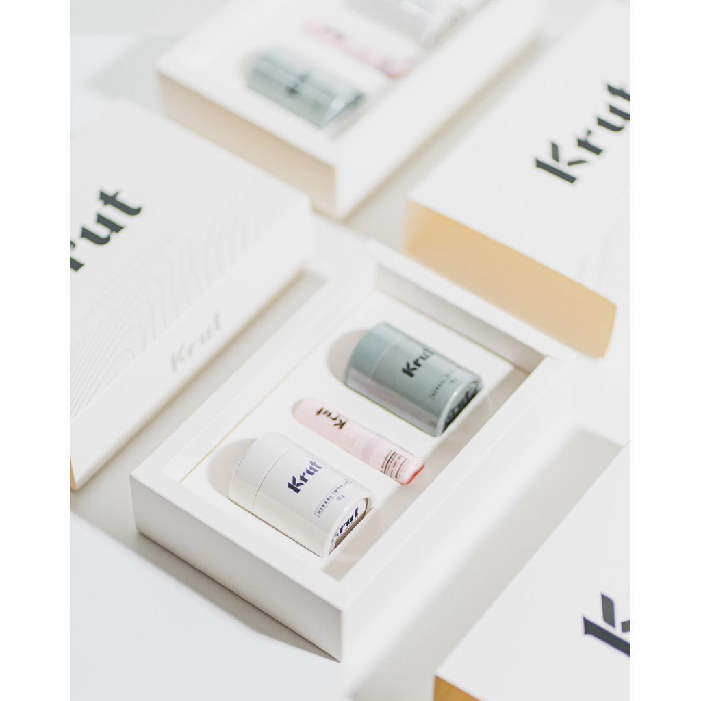 KRUT Herbal Gift Set (3 ชิ้น) | ดีไซน์มินิมอล ของขวัญสุขภาพพรีเมียม
