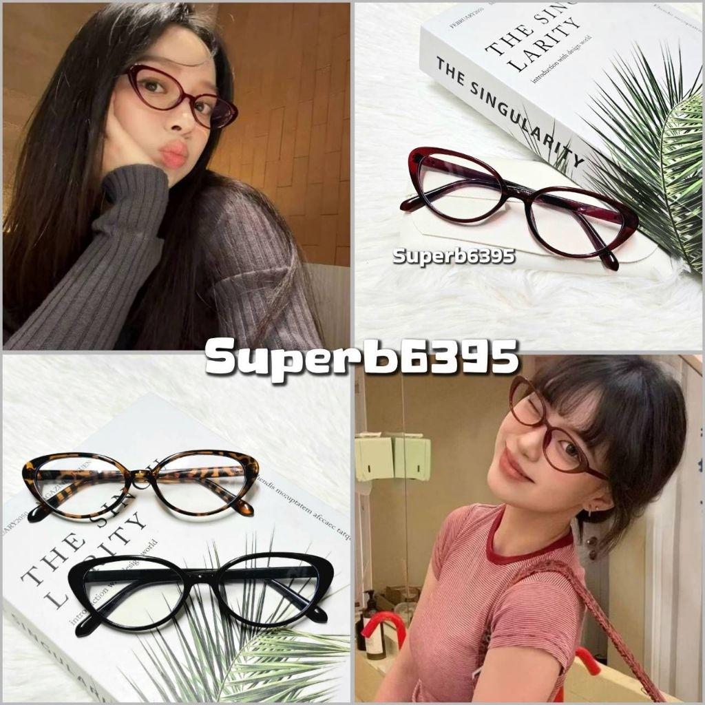 🇹🇭พร้อมส่งจากไทย🇹🇭✨NEW Item แว่นกรองแสงสีฟ้า แฟชั่นเกาหลี  ทรงแคทอาย ป้องกันแสงสีฟ้า100% รุ่น Cat eye Blue