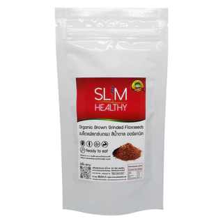 (1แถม1) เมล็ดแฟลกซ์บดผง สีน้ำตาล 100 กรัม (ได้ทั้งหมด2ซอง) ออร์แกนิค Bown Flaxseeds Slim Healthy